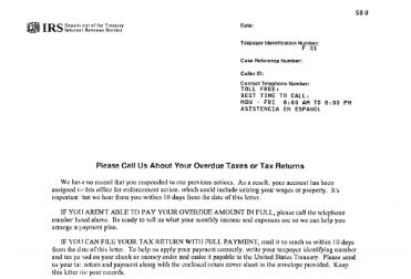 certified letter from irs