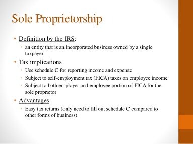 sole proprietorship taxes