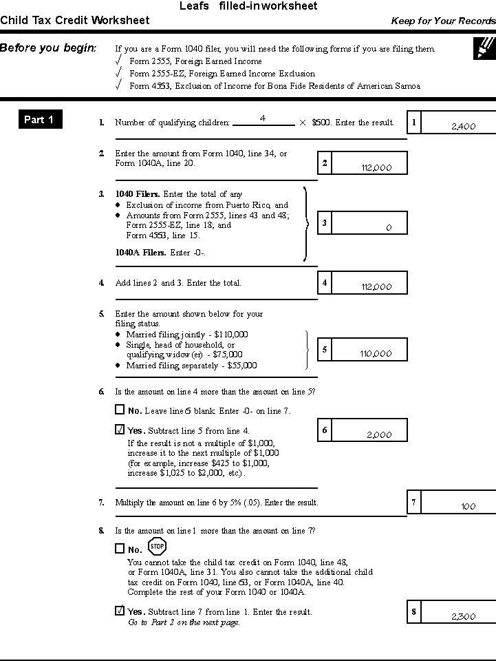 child tax credit 2019