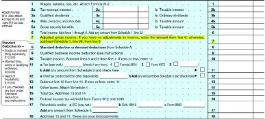 adjusted gross income on 1040