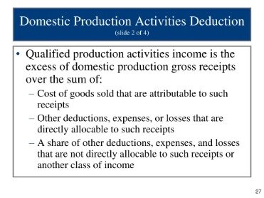 domestic production activities deduction
