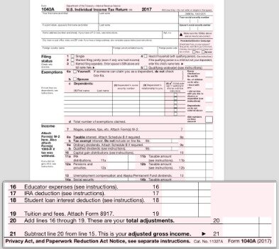 does w2 show adjusted gross income